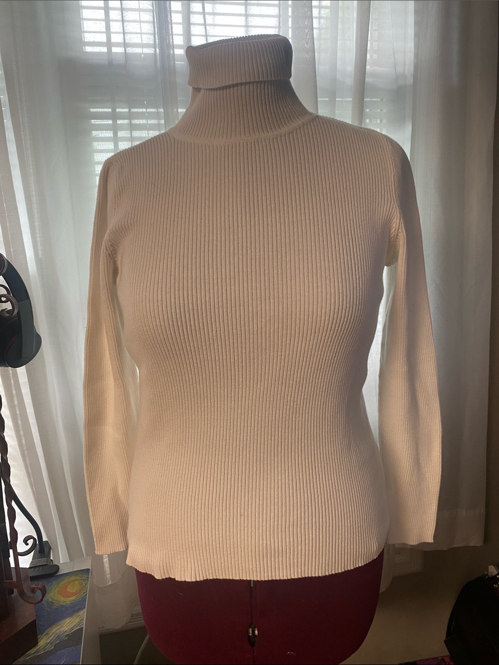 Lauren Ralph Lauren White Ribbed Turtleneck